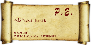 Püski Erik névjegykártya