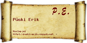 Püski Erik névjegykártya
